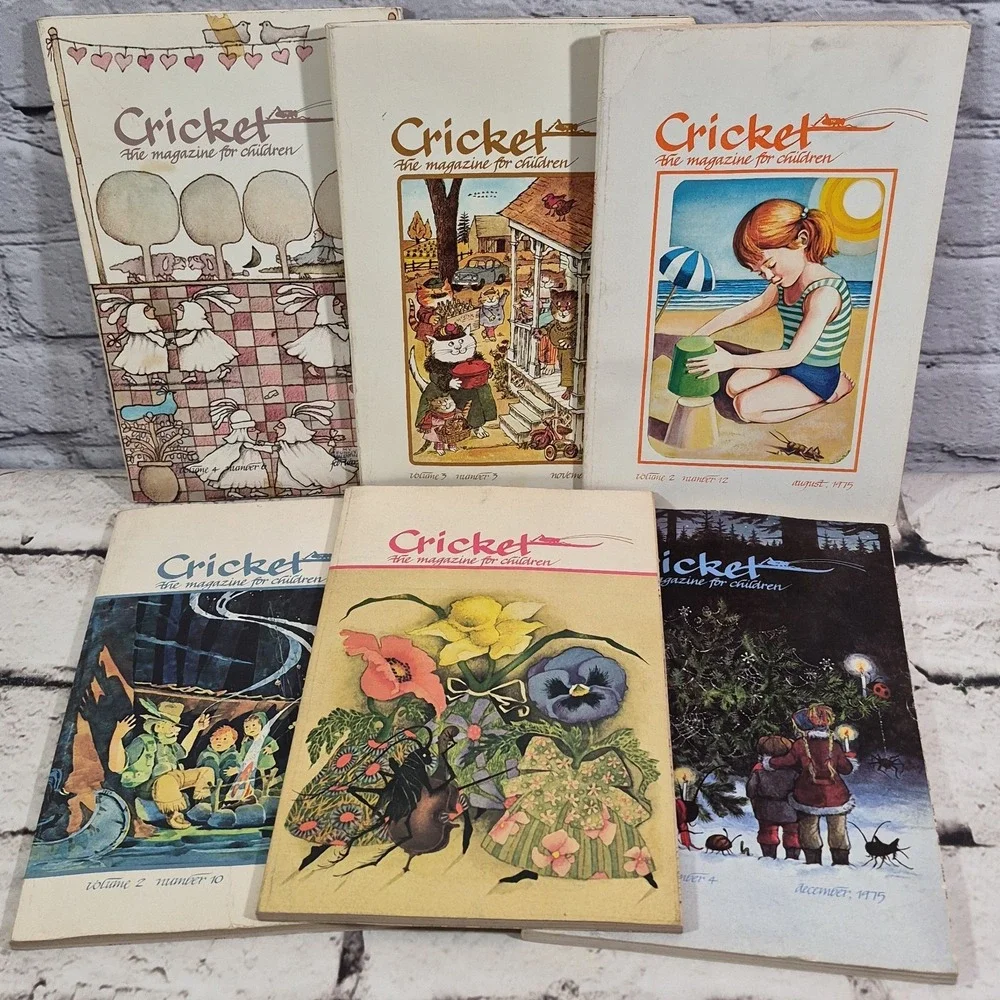 Cricket Magazine for Children Lot of 6 Issues Vintage 1970's